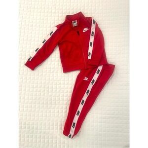 Nike Infant Red Tracksui with Logo Accents